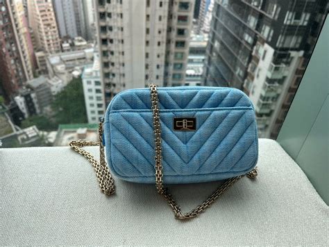 chanel denim camera bag